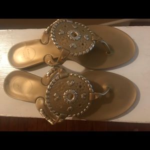 Jack Rogers Gold Georgica Jelly Flip Flop